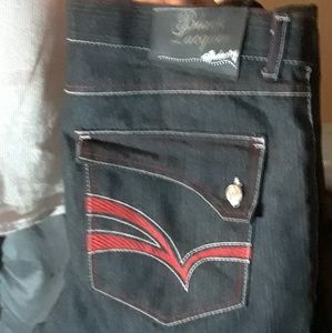 Brand new black lacquer jeans